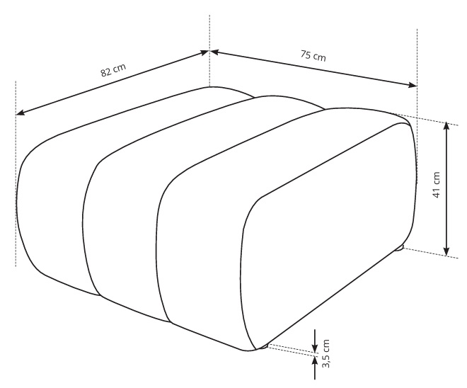 Pufa ALOO pikowana w tkaninie boucle Lambi - zdjęcie produktu